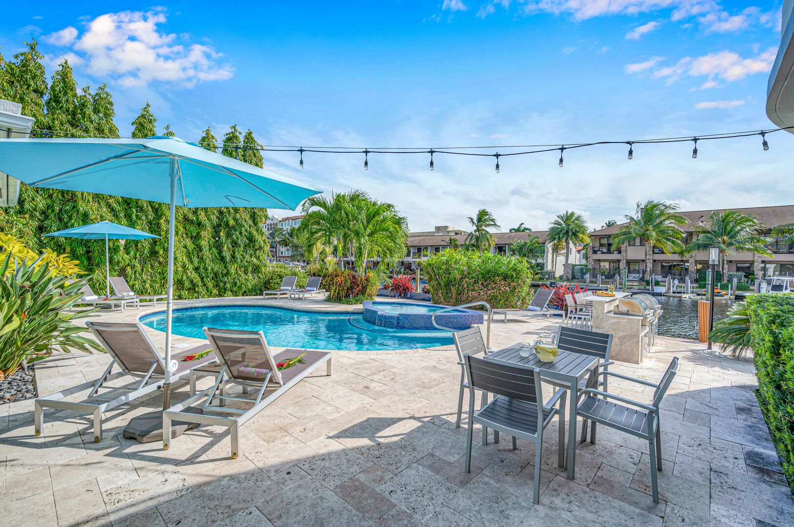 While staying in this unit, you have access to that heated pool and the sunny lounging chairs, too!