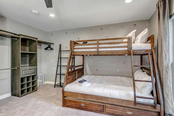 Bedroom Four offers Two Full Beds and Twin over Twin Bunk with Trundle, 65
