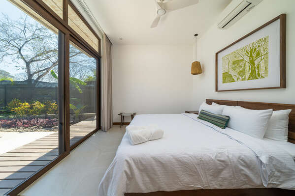 Master Bedroom 3 with Ensuite Bathroom, living room, smat tv  and terrace to the pool