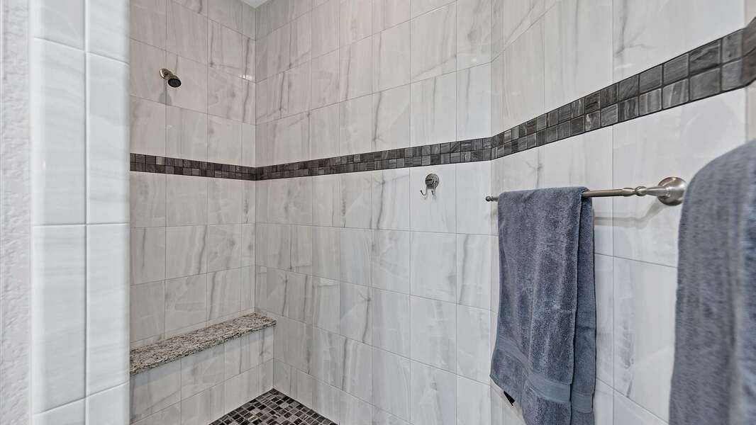 Guest bathroom with huge walkin shower