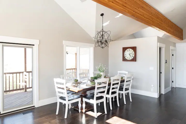 The Dining room will comfortably seat 10 and shares the same stunning views as the family room