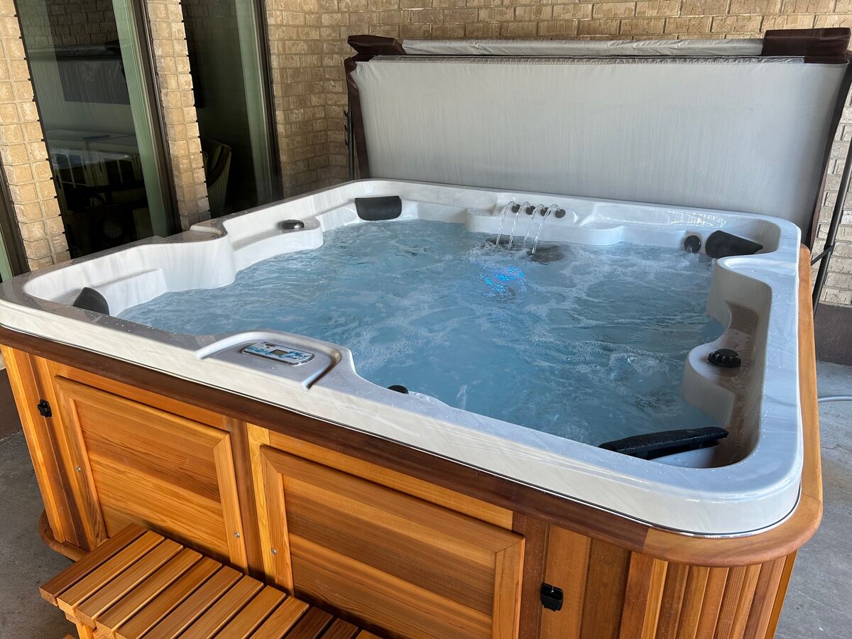 Brand new Arctic Spa McKinley Hot Tub under the private deck.