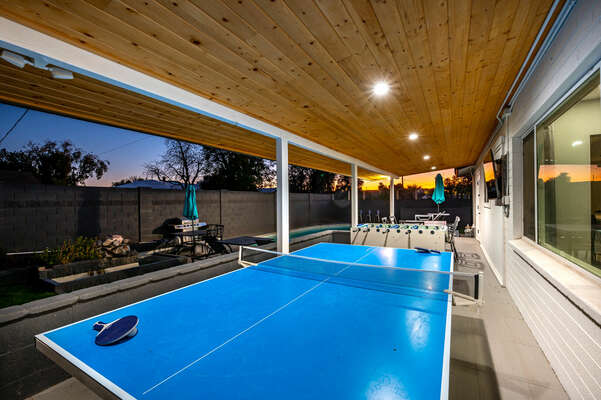 Play ping pong & foosball outside