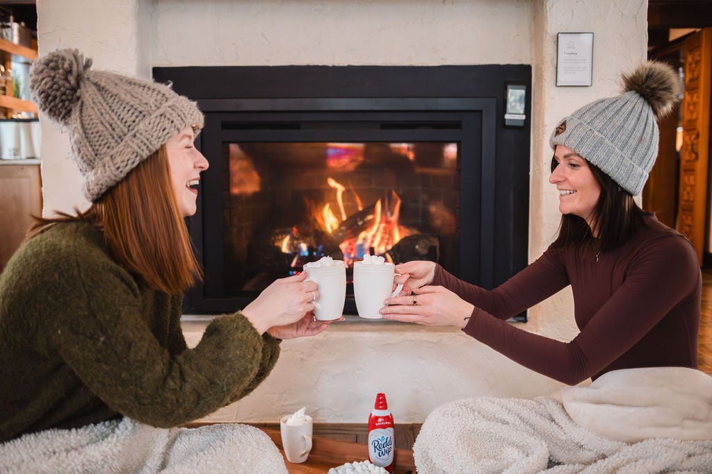Fireside Warmth: There's nothing like enjoying a cup of hot cocoa by the fireplace, where the warmth of the fire meets the luxury of your surroundings.