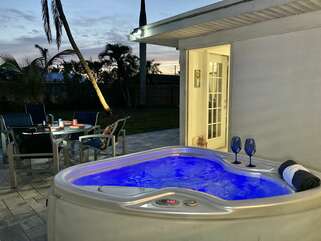 Private hot tub at vacation rental