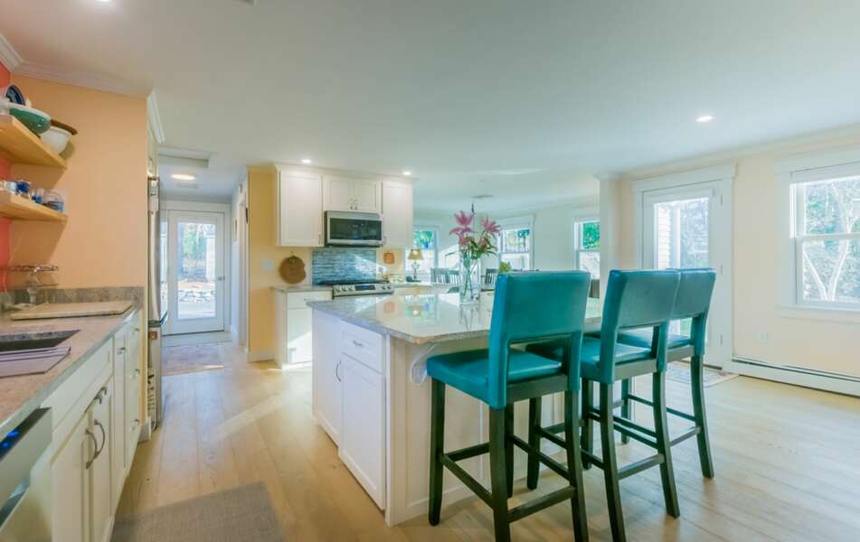 Bright kitchen for the family to gather.