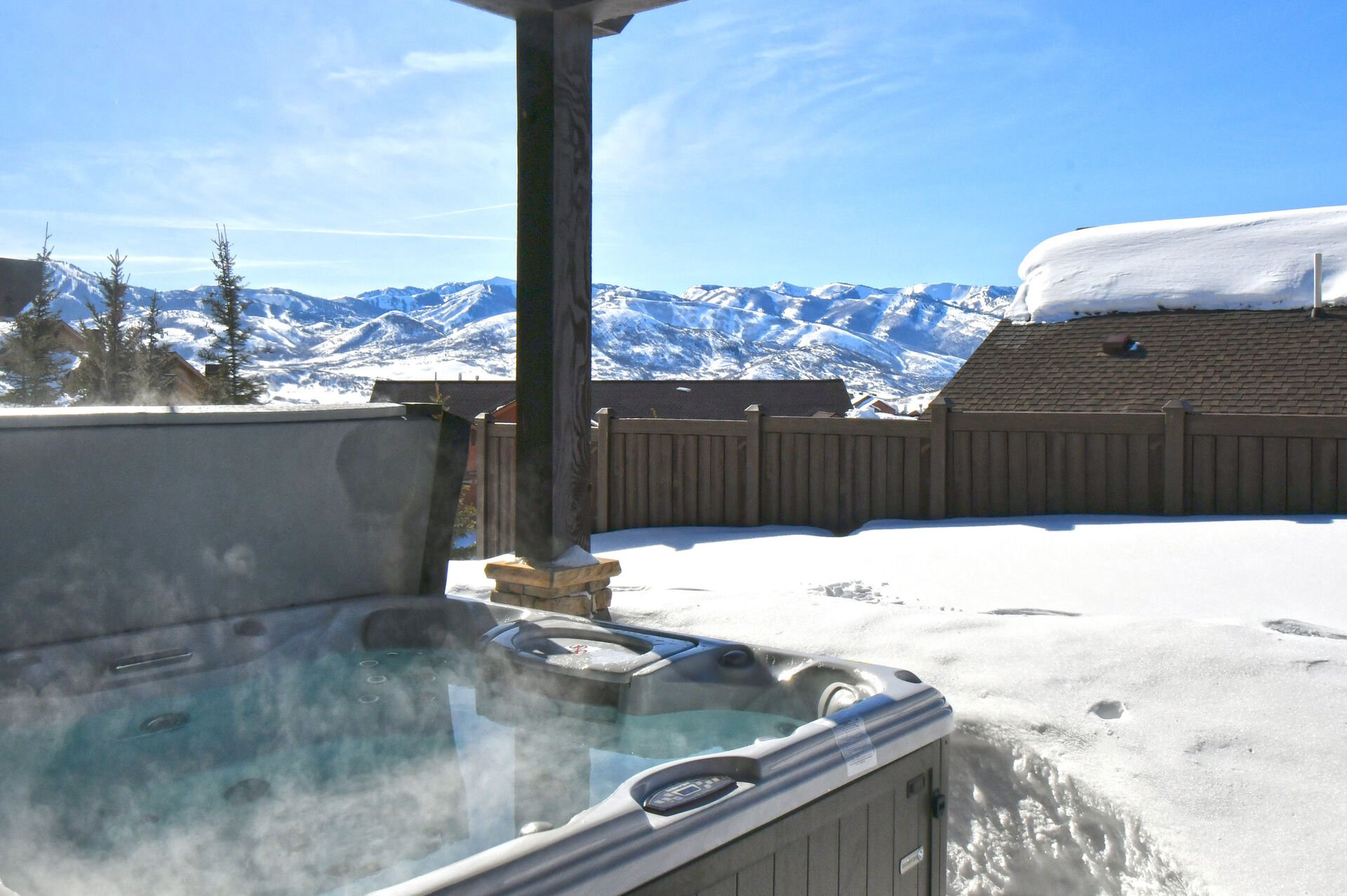 Private hot tub with views