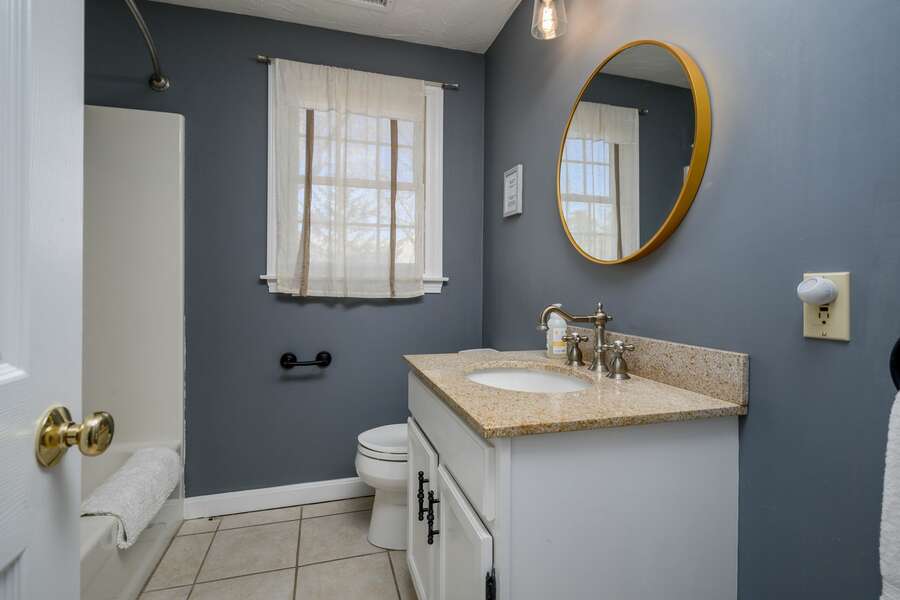 Bathroom #2 on the upper level has a shower/tub combination - 102 White Rock Road Yarmouth Port Cape Cod - Vacation Station - NEVR