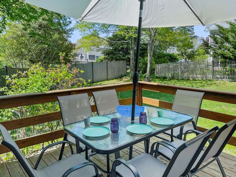 Partially fenced yard offers even more privacy - 102 White Rock Road Yarmouth Port Cape Cod - Vacation Station - NEVR