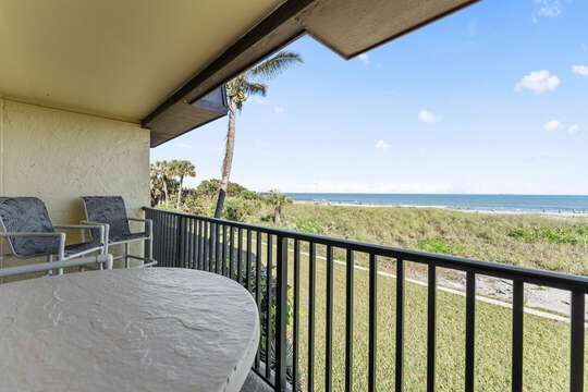 Private balcony with direct oceanfront views