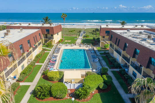 Cocoa Beach Club pool (note: unit is at the ocean on the left)
