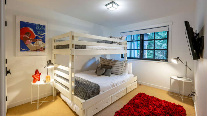 Lower Level - 3rd Bedroom With Tri-Bunk (Single Over Double) & Trundle Bed