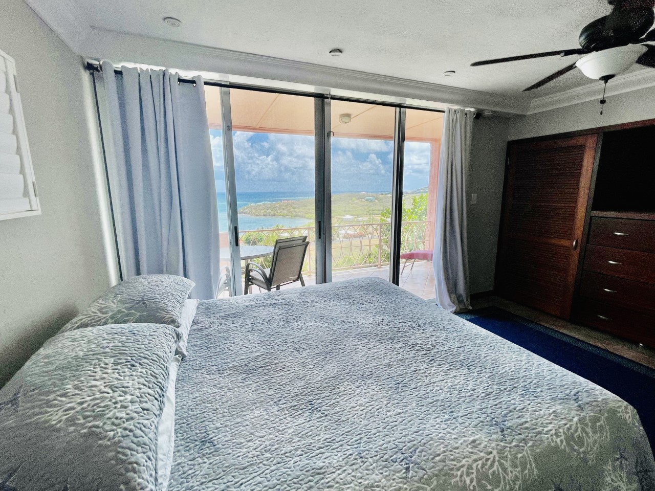 Master Bedroom, located on  2nd floor, with Caribbean Sea views