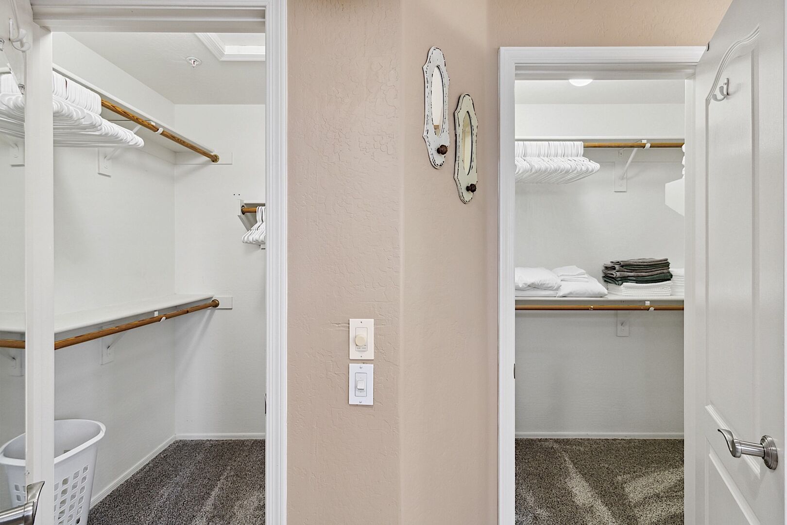 Master Walk-in Closets - His & Hers