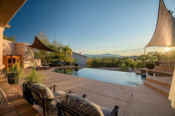 Beautiful back yard and views over the valley