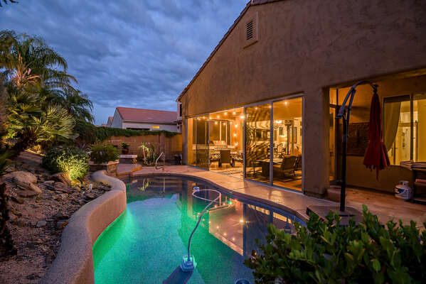 Enjoy a Night Swim in the Private Pool