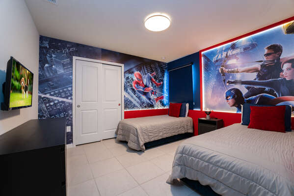 Upstairs Themed Kids Suite - Bedroom 9 with 2-twin beds