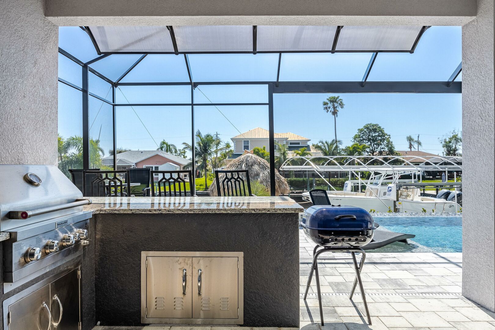 Outdoor kitchen at Vacation Rental in Cape Coral, Florida