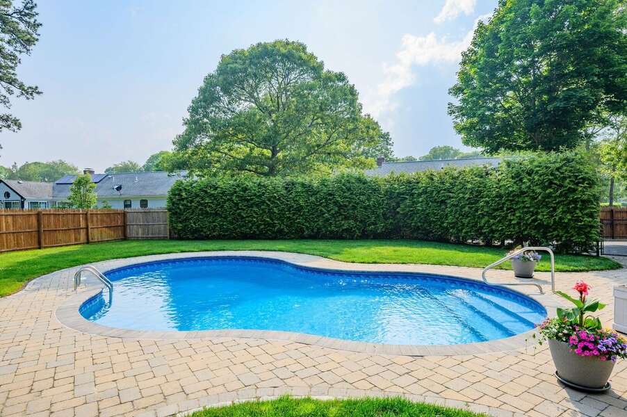 Another view of inground pool with adjacent hot tub - 176 Sudbury Lane Hyannis Cape Cod - Family Tides - NEVR