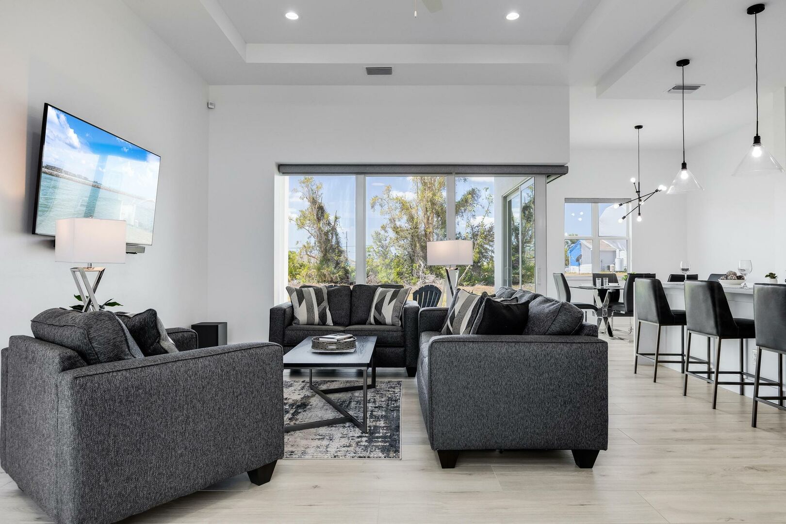 Modern vacation rental living room