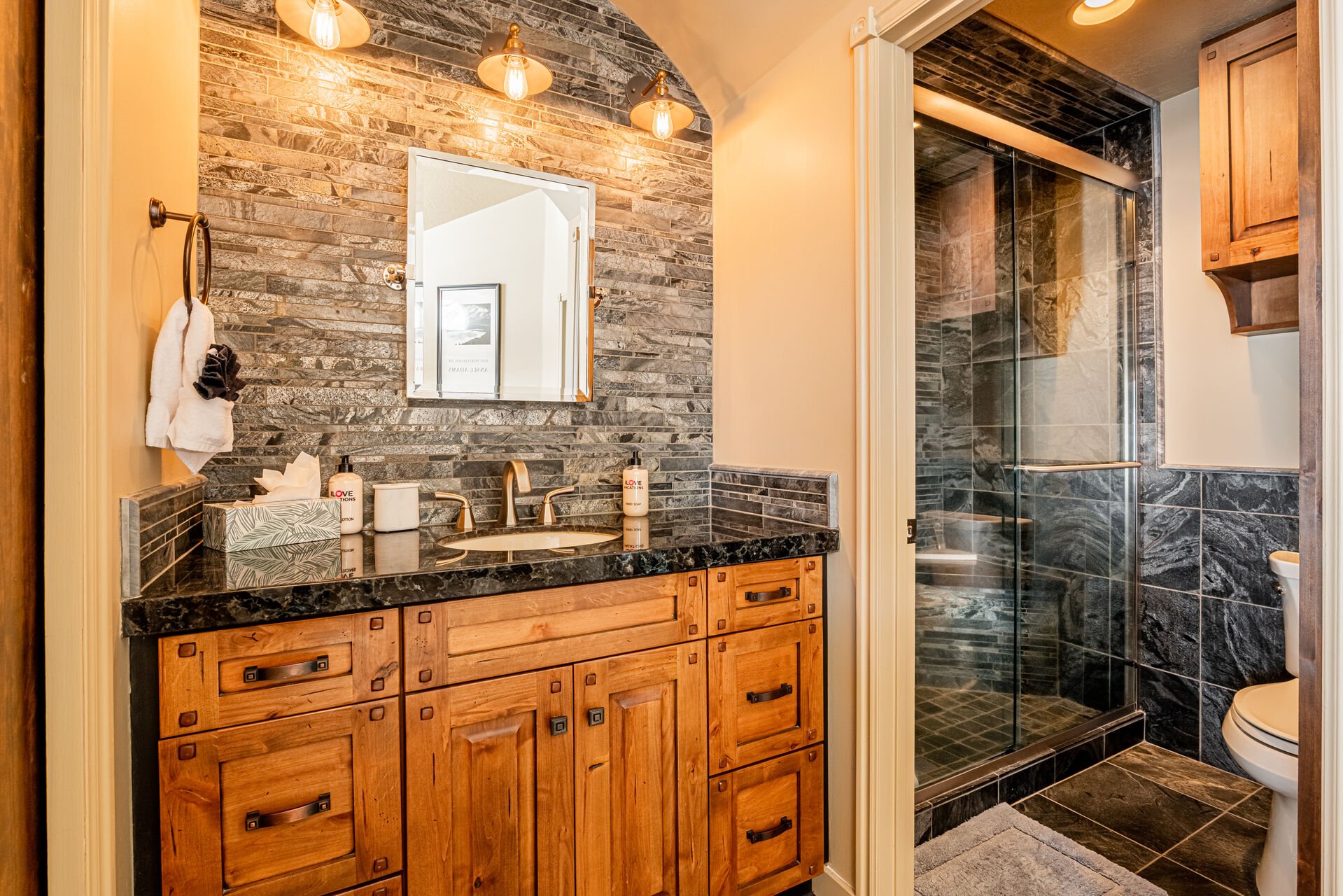 Bedroom 2 Bathroom with large tile and glass shower