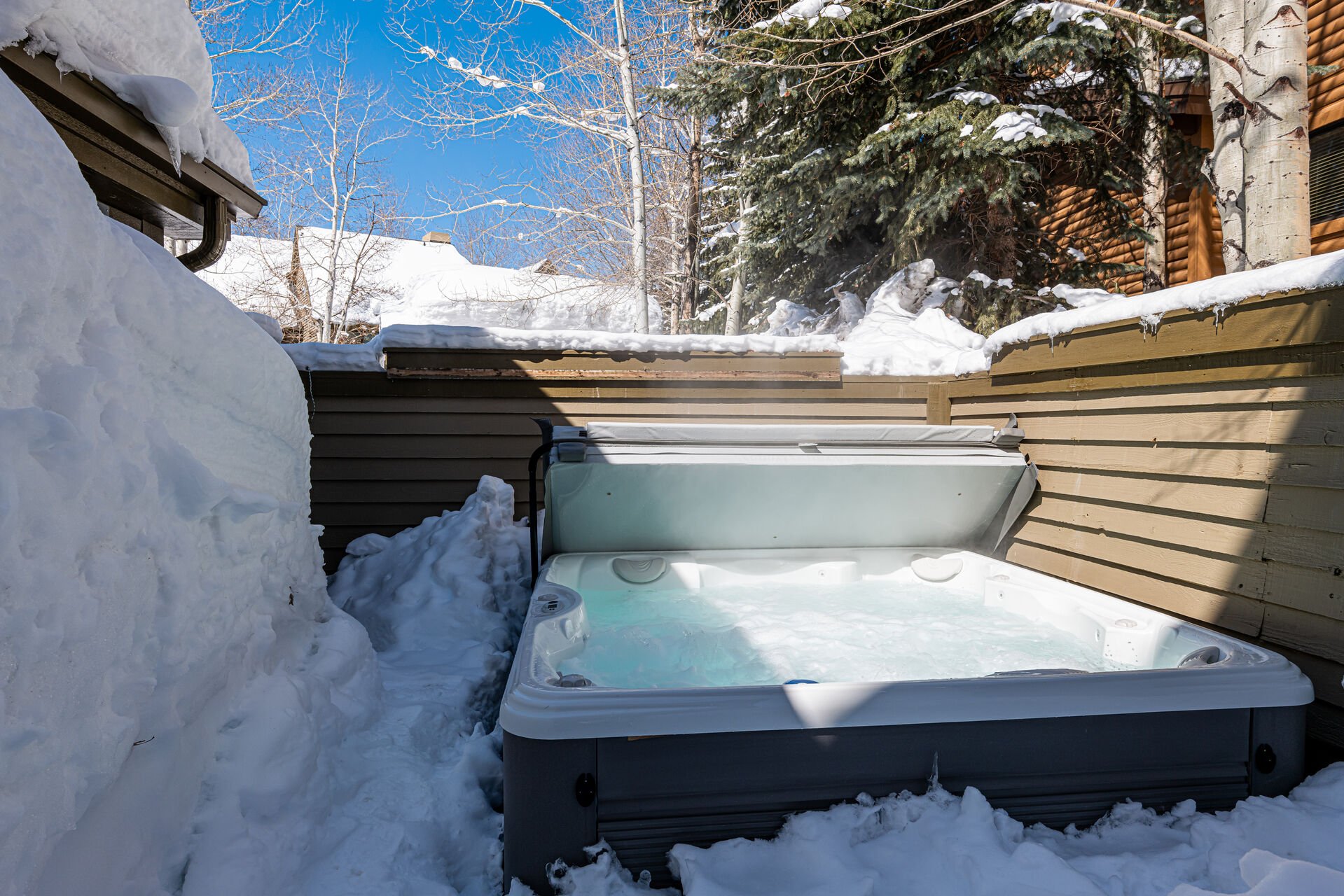 Private hot tub & back patio