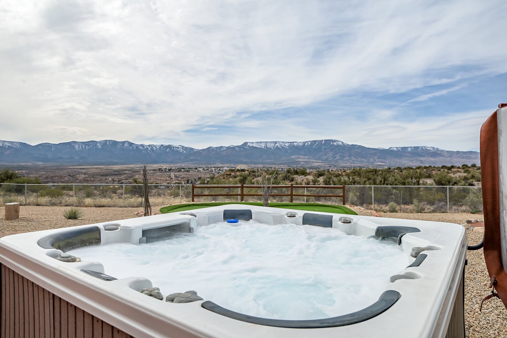 Take a Dip in the Private Hot Tub or