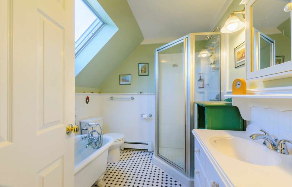 Bathroom Two - Soaking Tub, Shower Stall - Second Floor.