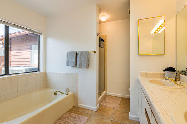 Master Bathroom with Shower and Separate Tub