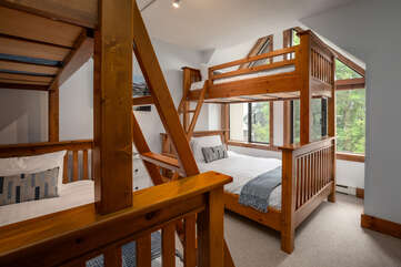 Second bedroom with twin over double bunks (bunk beds suitable for children only)