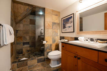 Upstairs bathroom with walk-in shower