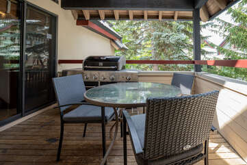 Private patio with gas BBQ