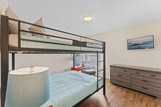 Guest bedroom with twin over double bunk beds