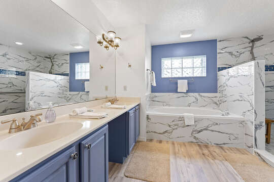 Recompletely remodeled, Master bathroom with his & hers sinks. Soaking Tub and large stand alone shower.