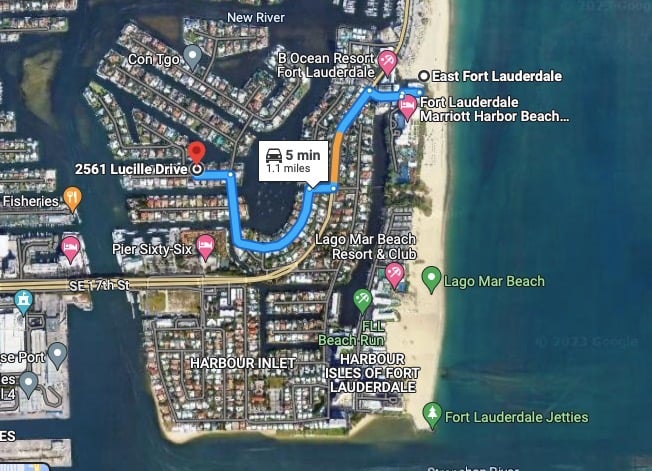 It's just a short 4 minute golf cart ride to the beach, restaurants, clubs making it the perfect location to enjoy what Fort Lauderdale has to offer.