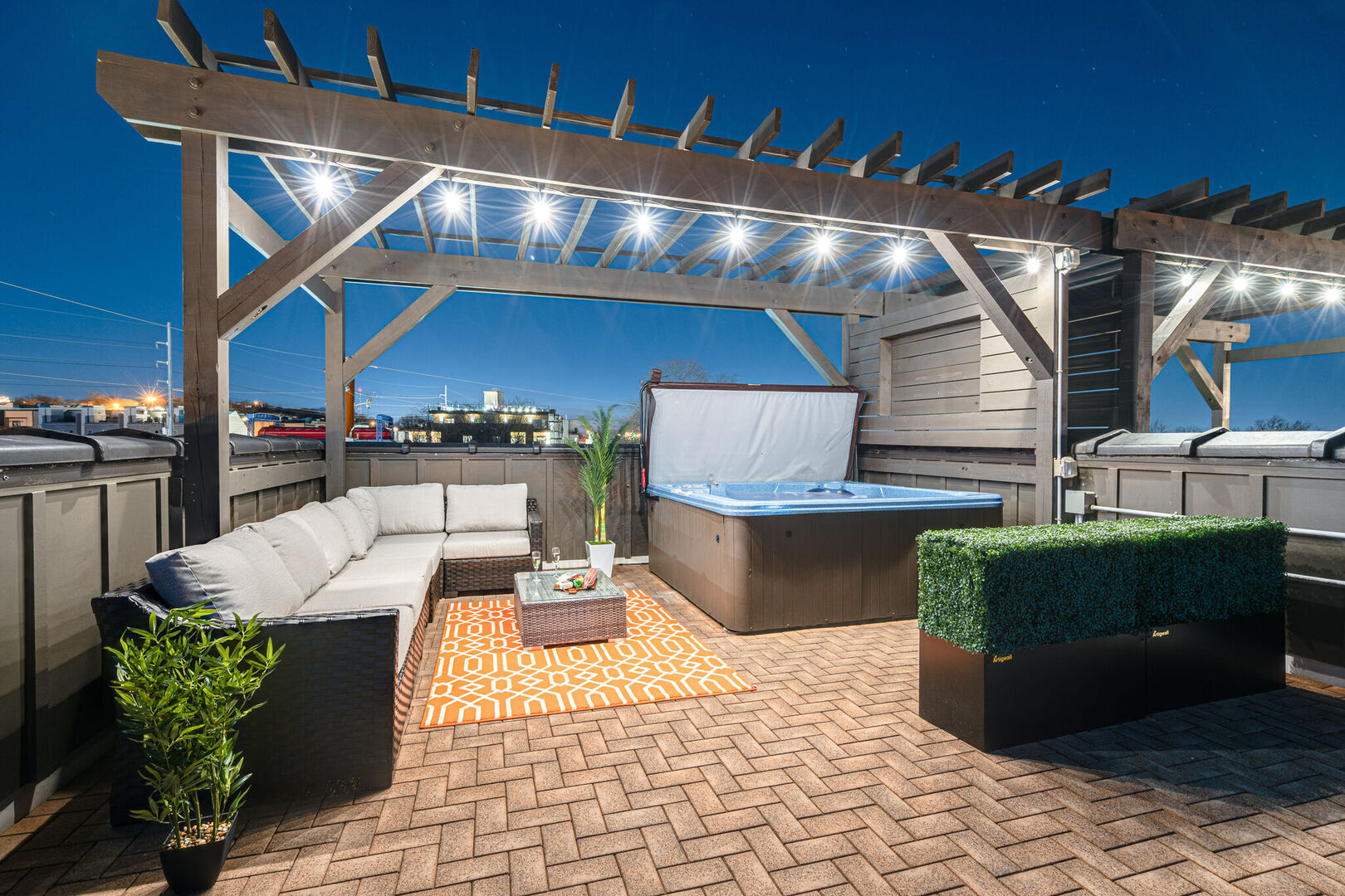 Unit 1: UPPER DECK with hot tub, lounge chairs and views
