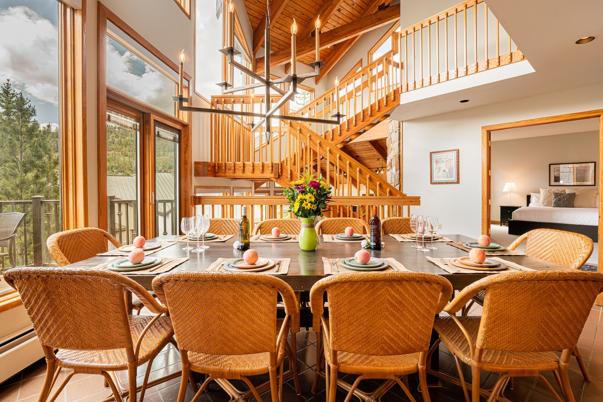 Dining Area with Seating for Ten with Mountain Views