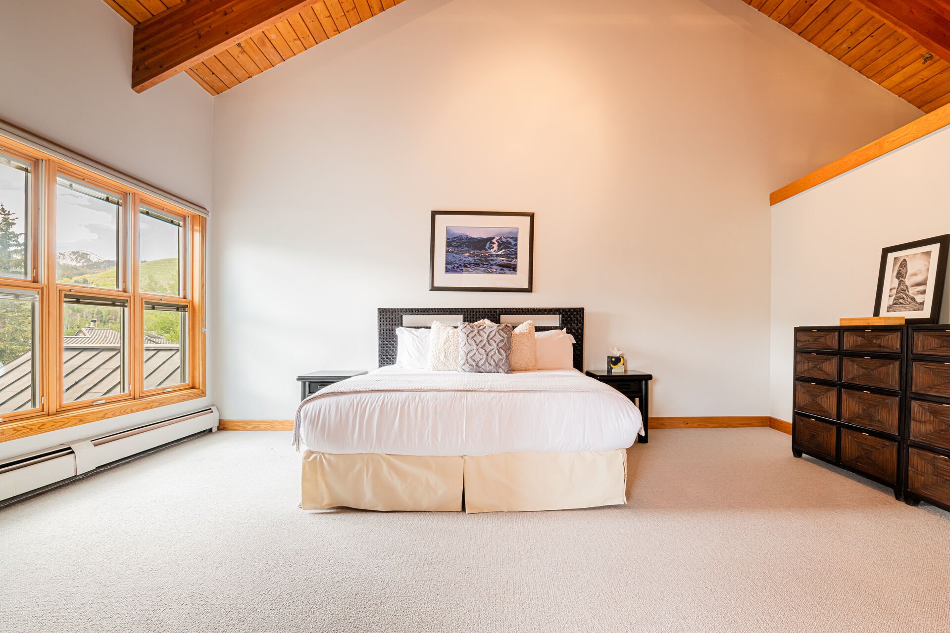 4th Level Grand Master Bedroom with a King Bed and Mountain Views