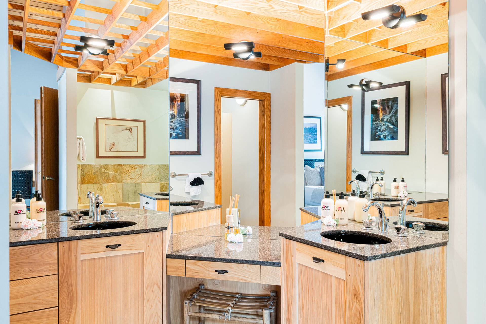 Grand Master En Suite with Two Vanities and Makeup Space