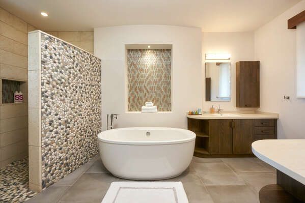 From the comfort of your Master Bedroom #2, you have direct access to this exquisite Ensuite Bathroom.
