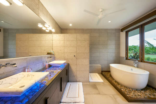 Connected to the master bedroom, the Master Bathroom #1 is your personal oasis of comfort and luxury.