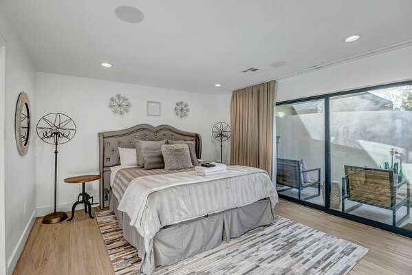 Master Bedroom with King Bed, Smart and Outside Seating Area