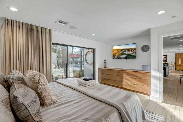 Master Bedroom with King Bed and Smart TV