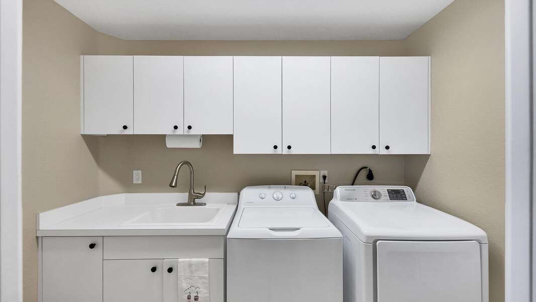 Full Size washer and dryer in the laundry room for guest use