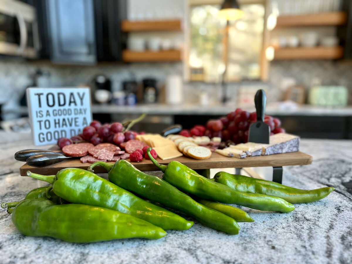 If your timing is right, you can pick up some local green hatch chilis.