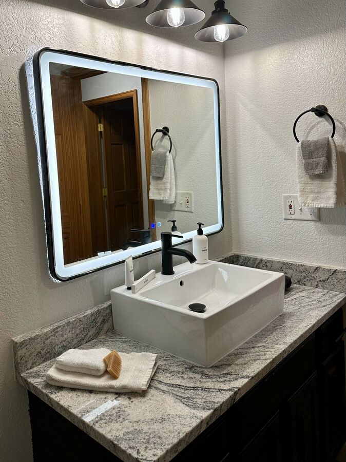 LED mirror in the newly renovated bathrooms