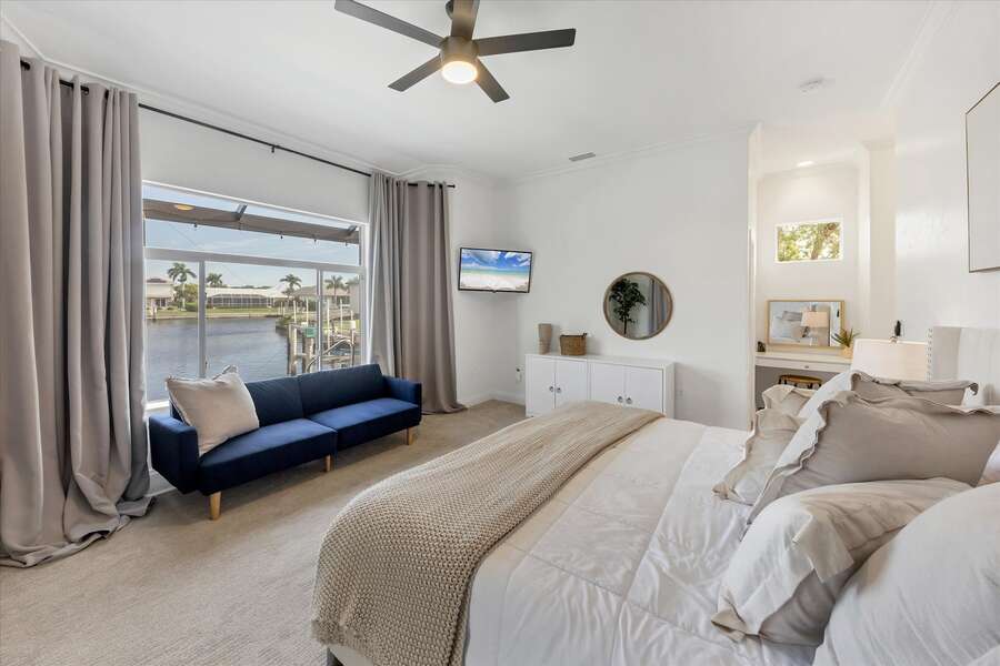 Master bedroom with canal views