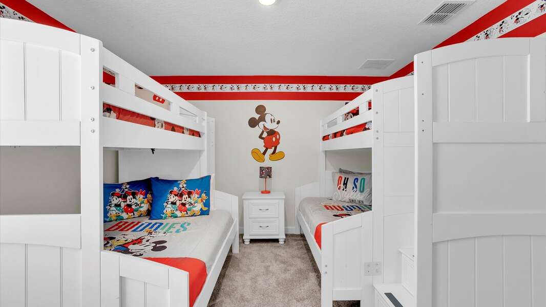 Twin/Double + Twin/Double Bunk Bedroom 7 Upstairs
Mickey Theme