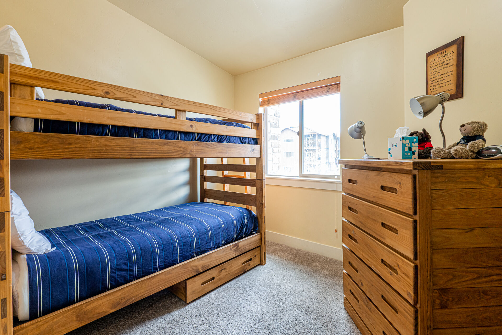 Upper Level Bedroom 4 with a Twin over Twin Bunk Bed