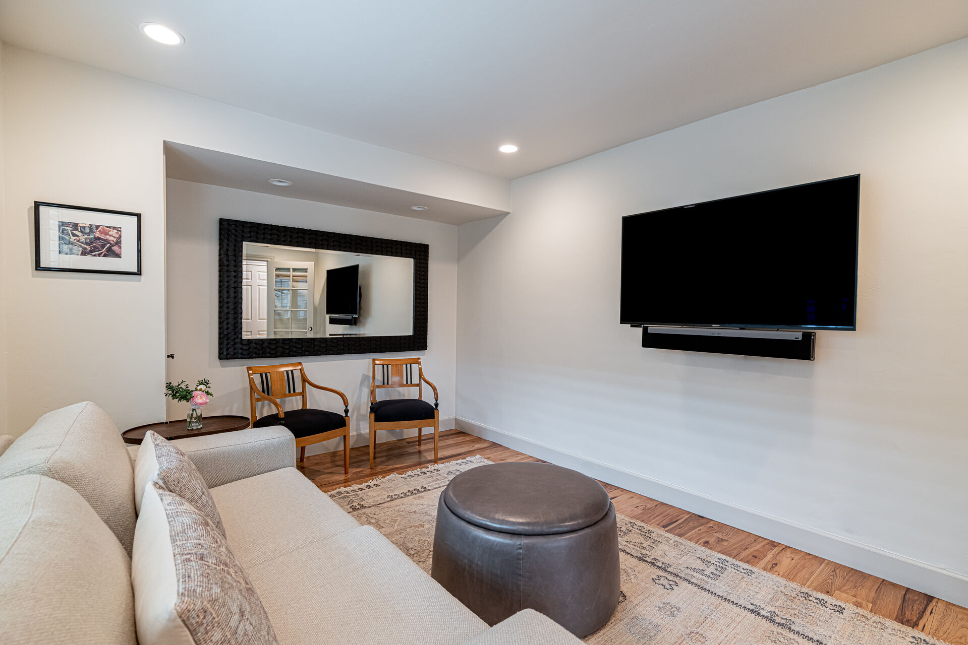 Main Level Den with a Smart TV and Sonos